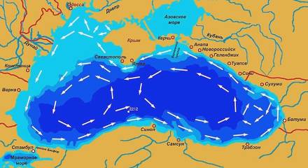Карта течений в Черном море