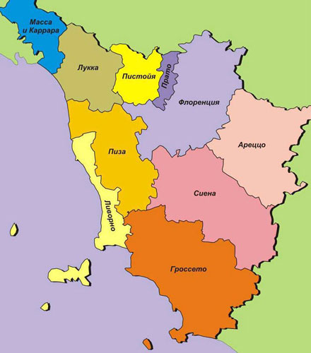 Карта Тосканы